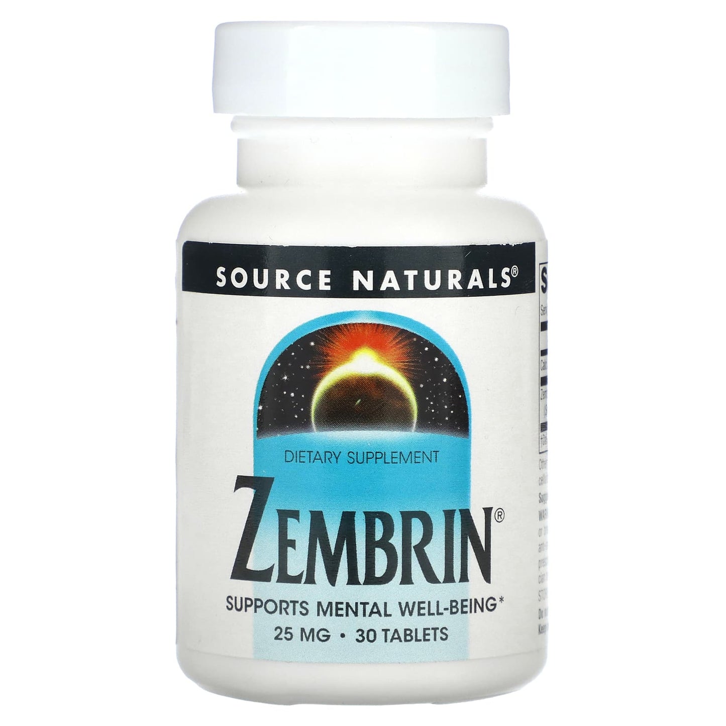 Source Naturals, Zembrin 25 mg, 30 Tablets UPC 021078025238 | HiLife Vitamins