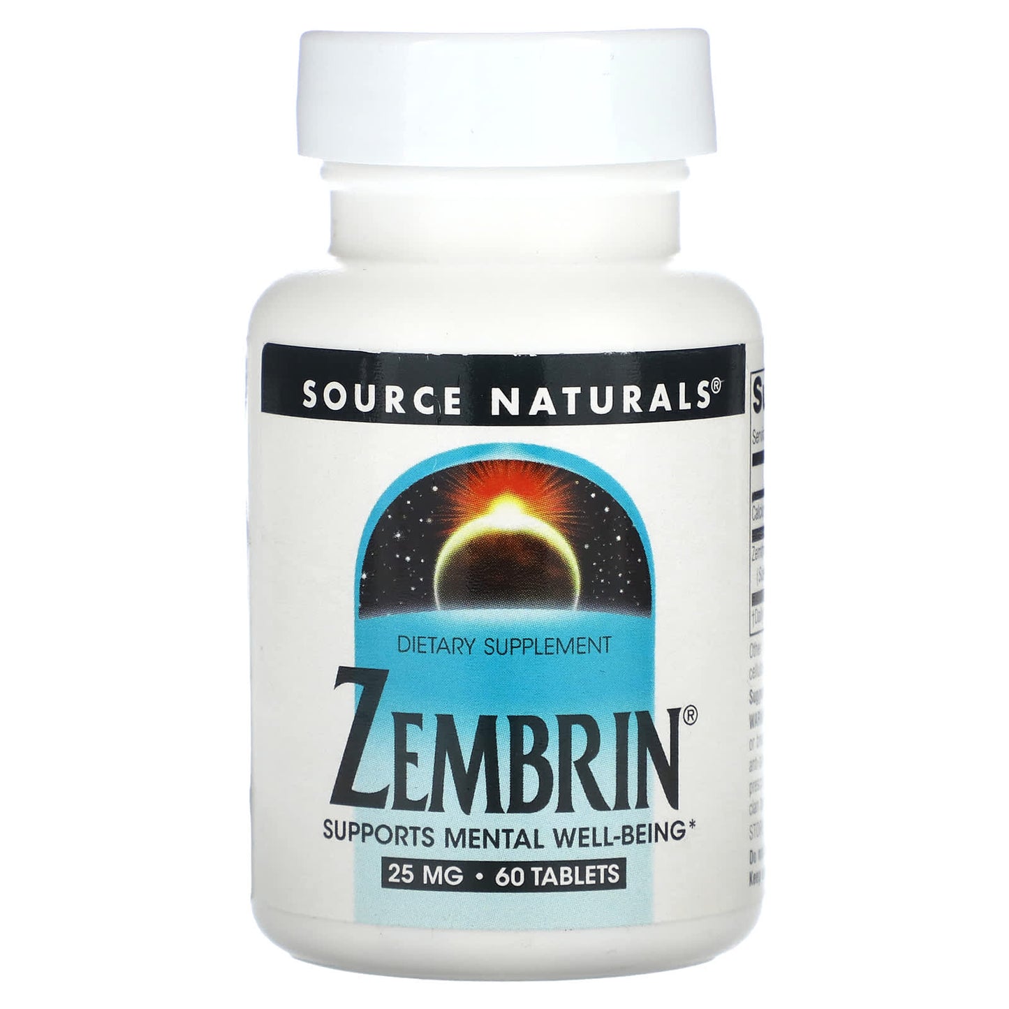Source Naturals, Zembrin 25 mg, 60 Tablets UPC 021078025245 | Hilife Vitamins