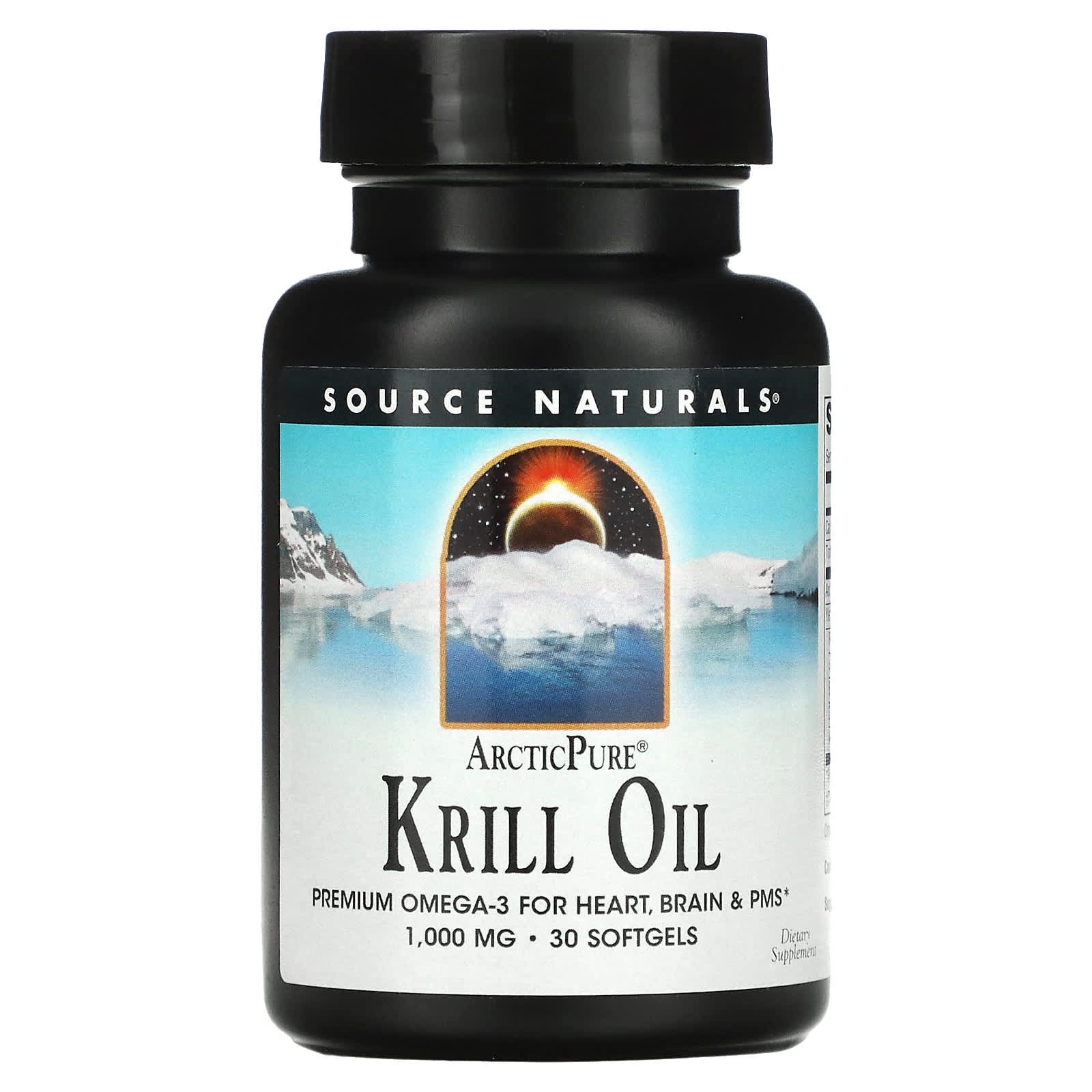 Source Naturals, Arctic Pure® Krill Oil 1000 mg, 30 Softgels UPC 021078025573 | Hilife Vitamins