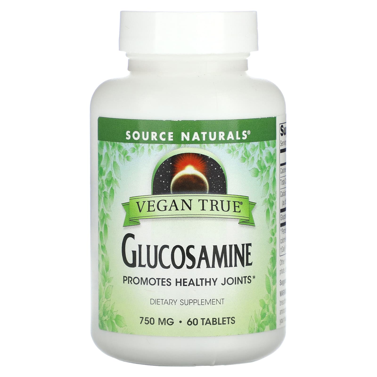 Source Naturals, Vegan True® Glucosamine 750 mg, 60 Tablets UPC 021078025702 | Hilife Vitamins