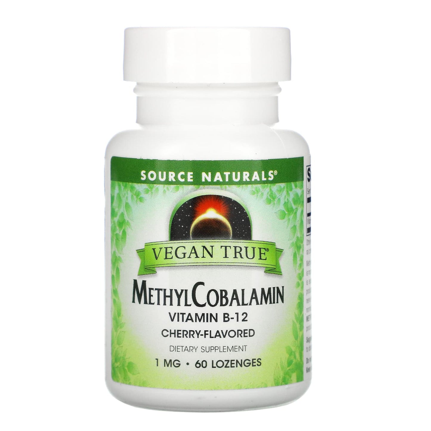 Source Naturals, Vegan True® Methylcobalamin 1 mg Cherry, 60 Tablets UPC 021078025764 | Hilife Vitamins