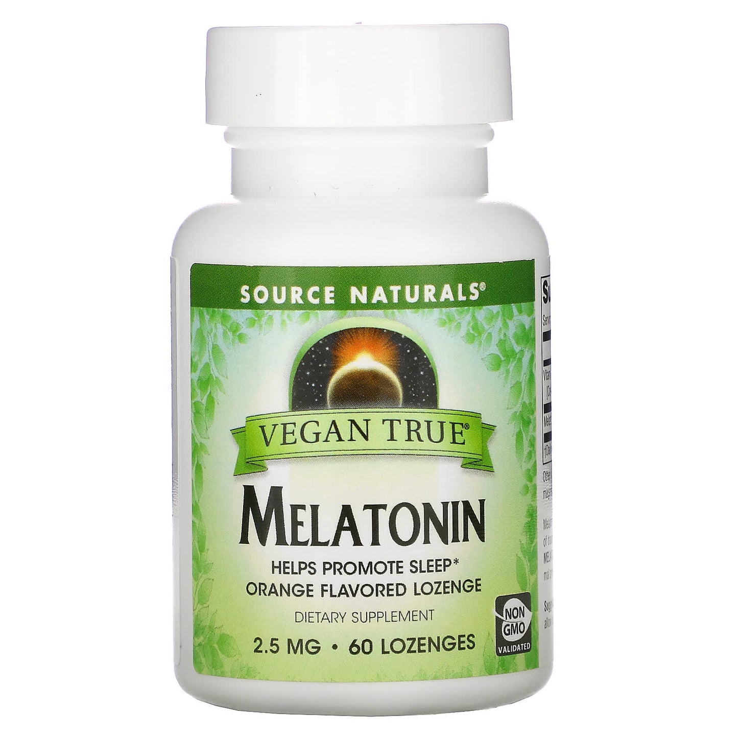 Source Naturals, Vegan True® Melatonin 2.5 mg Orange, 60 Tablets UPC 021078025801 | Hilife Vitamins
