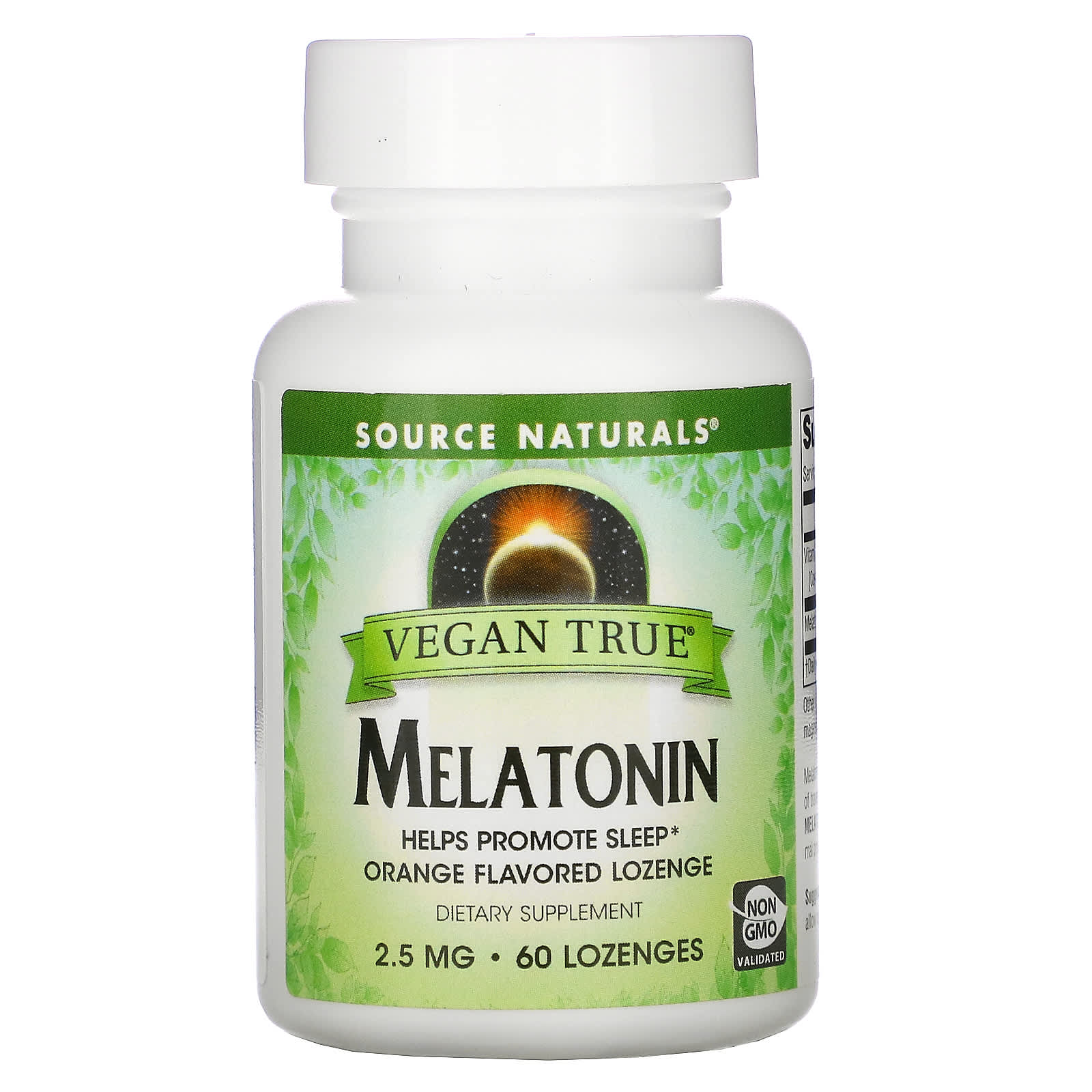 Source Naturals, Vegan True® Melatonin 2.5 mg Orange, 60 Tablets UPC 021078025801 | Hilife Vitamins