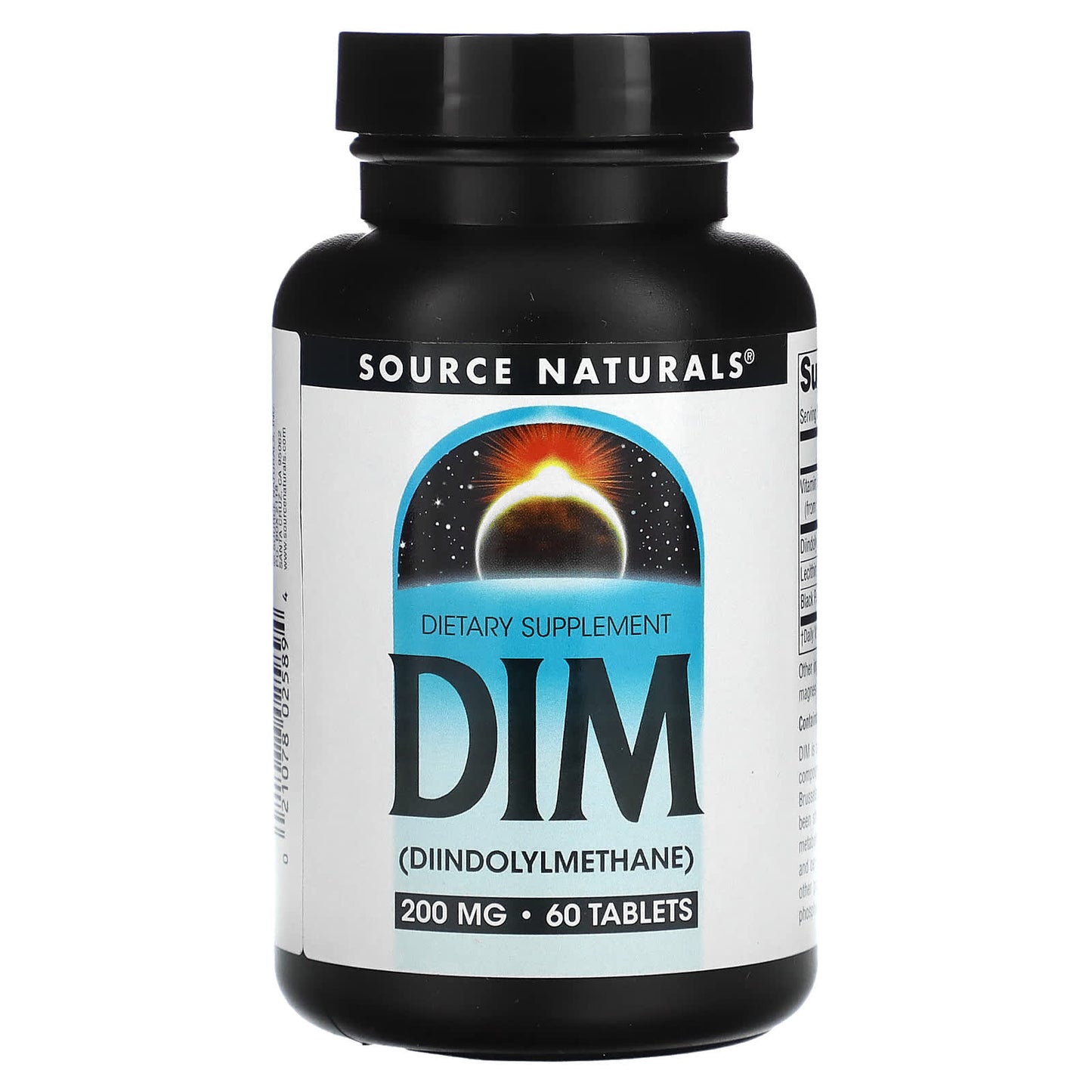 Source Naturals, DIM 200 mg, 60 Tablets UPC 021078025894 | HiLife Vitamins