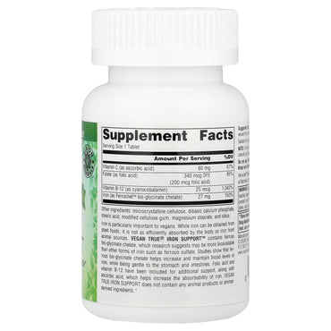 Source Naturals, Vegan True® Iron Support™, 180 Tablets UPC 021078025924 | Hilife Vitamins