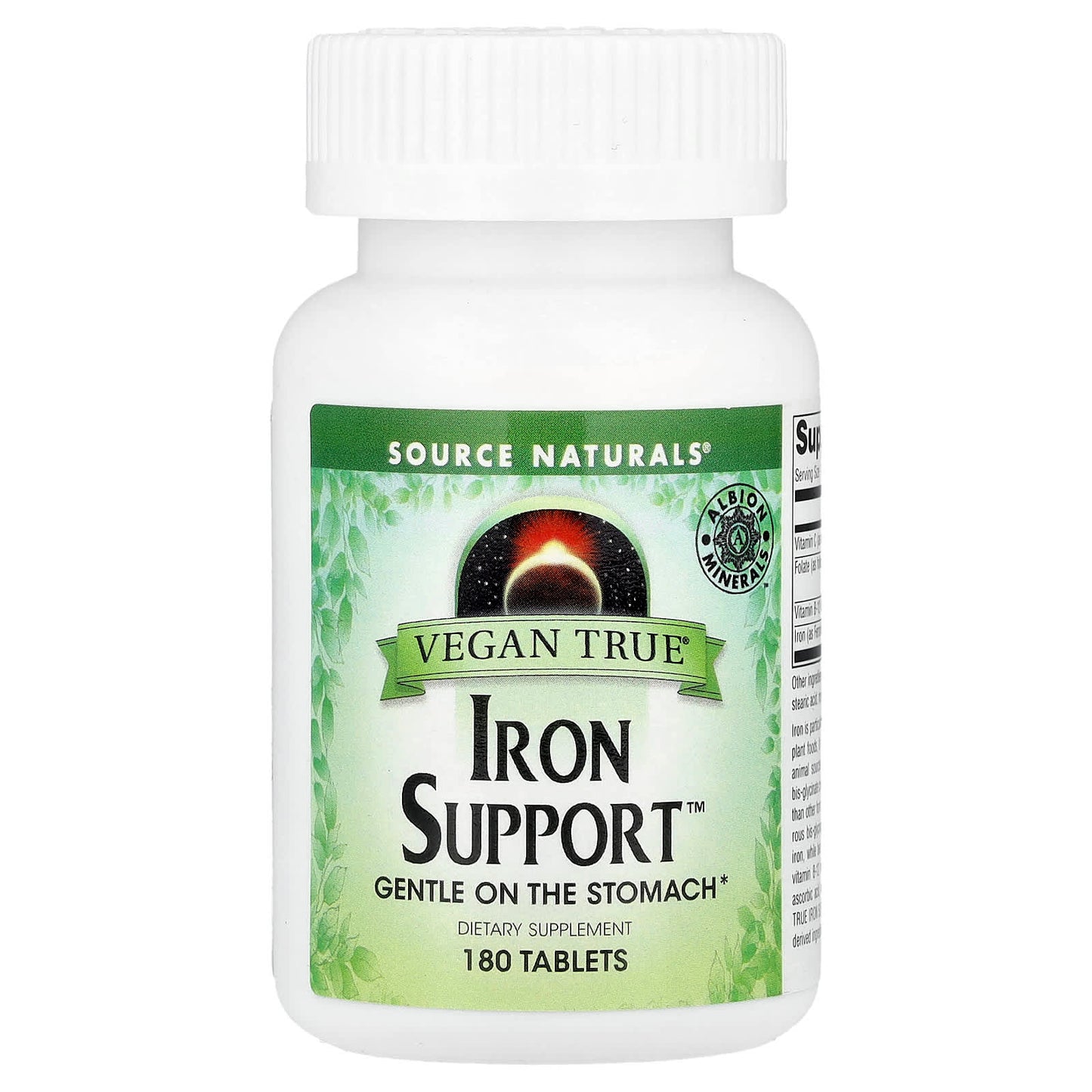 Source Naturals, Vegan True® Iron Support™, 180 Tablets UPC 021078025924 | Hilife Vitamins