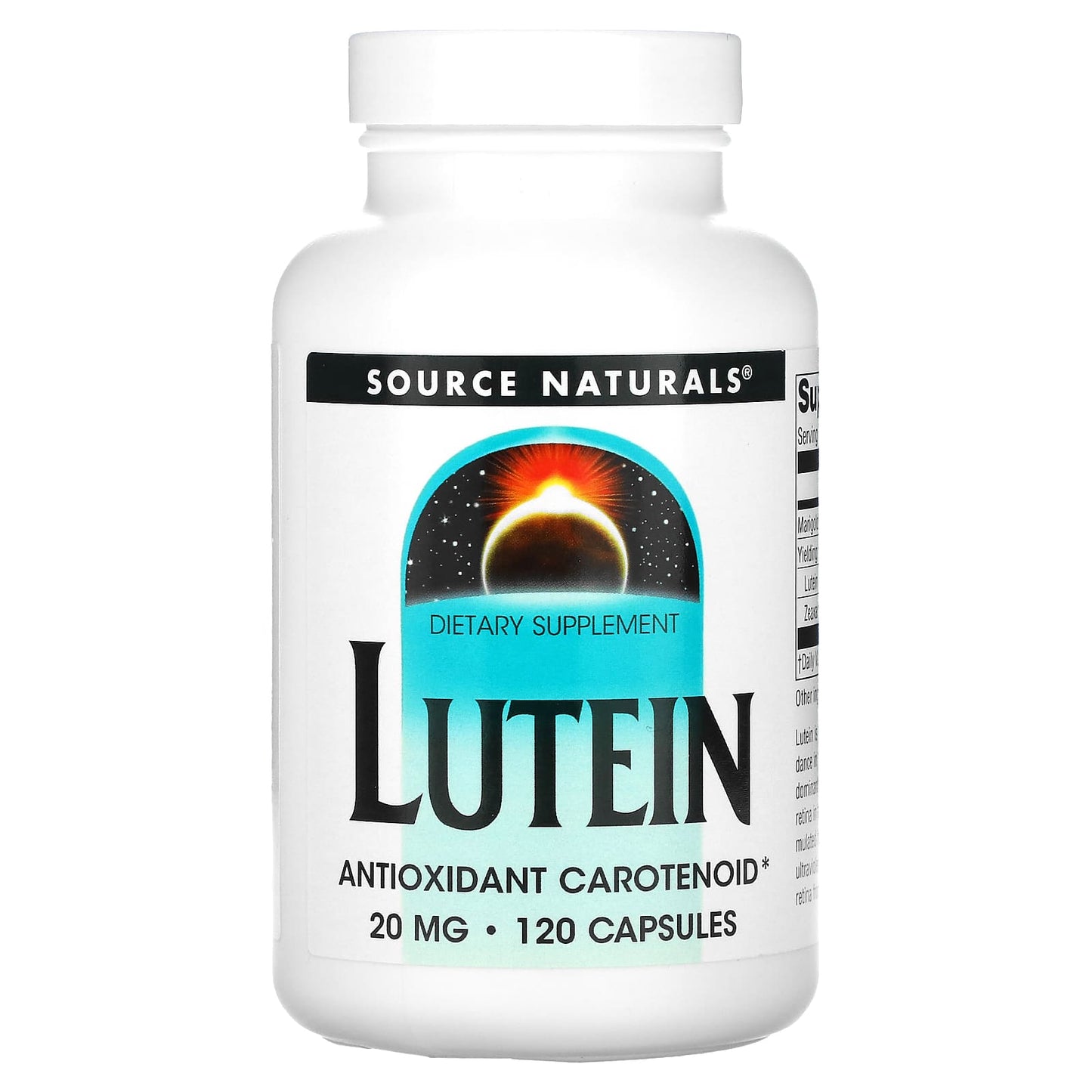 Source Naturals, Lutein 20 mg, 120 Capsules UPC 021078026013 | Hilife Vitamins