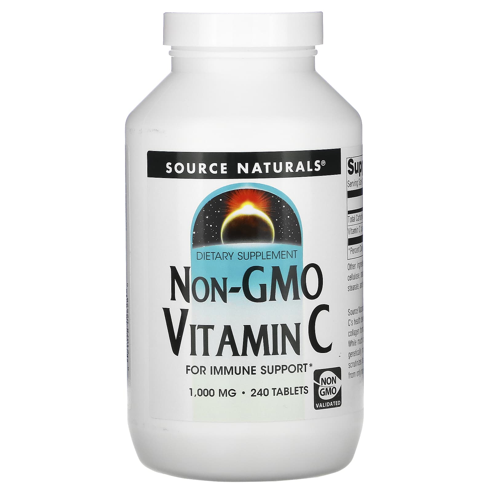 Source Naturals, Non-GMO Vitamin C 1000 mg, 240 Tablets UPC 021078026280 | Hilife Vitamins