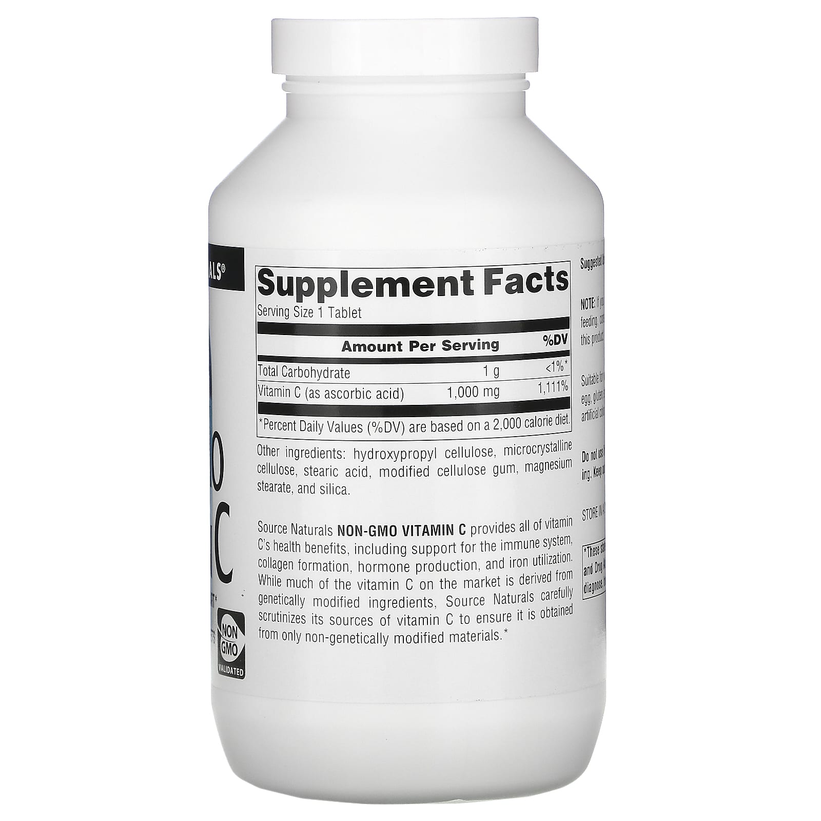 Source Naturals, Non-GMO Vitamin C 1000 mg, 240 Tablets UPC 021078026280 | Hilife Vitamins