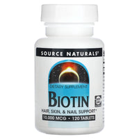Source Naturals, Biotin 10000 mcg, 120 Tablets UPC 021078026334 | Hilife Vitamins