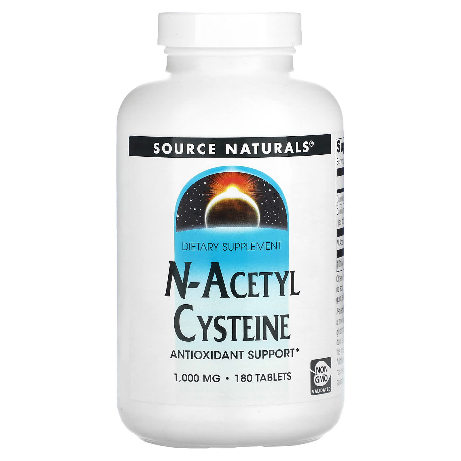 Source Naturals, N-Acetyl Cysteine 1000 mg, 180 Tablets UPC 021078026778 | HiLife Vitamins