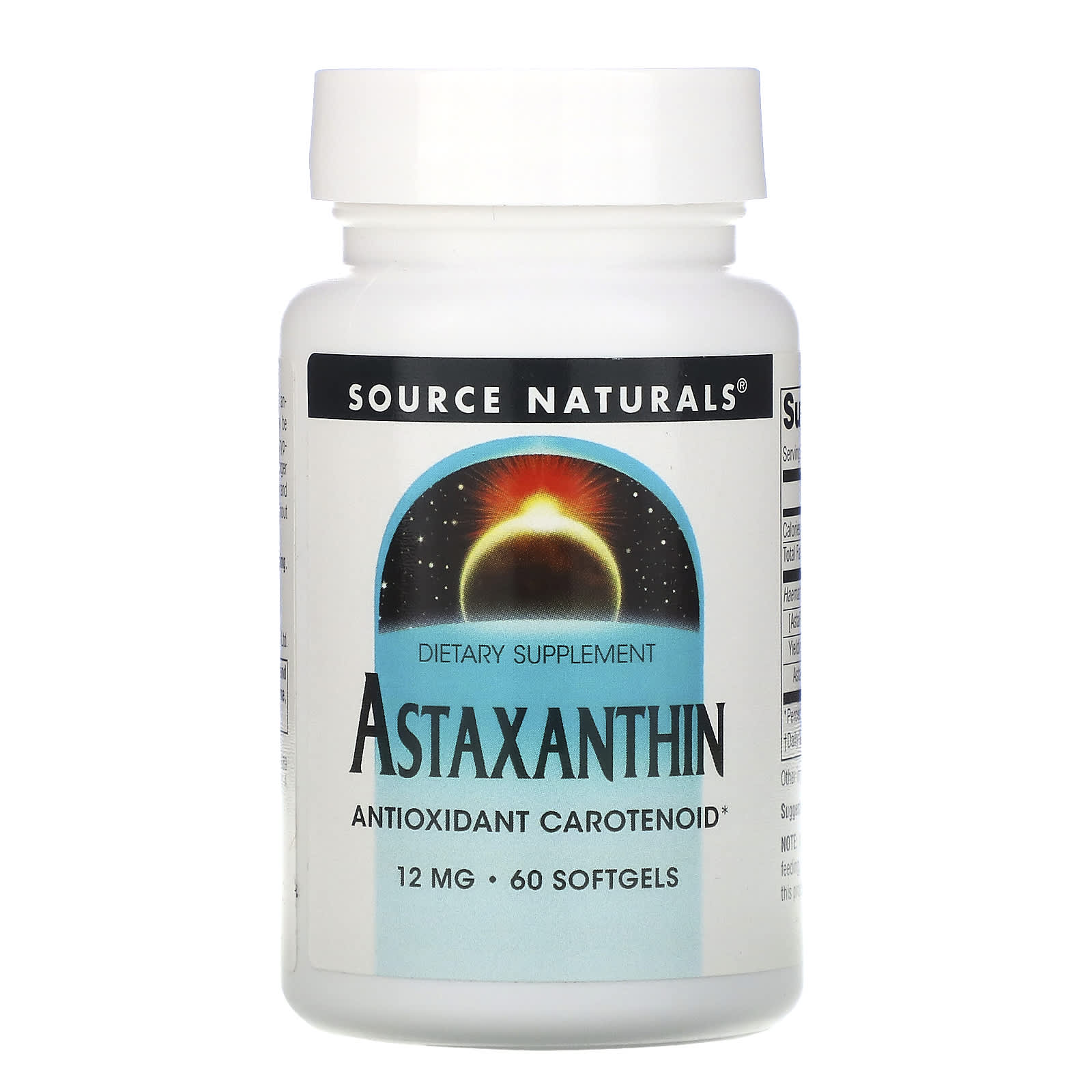 Source Naturals, Astaxanthin 12 mg, 60 Softgels UPC 021078026891 | Hilife Vitamins
