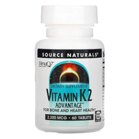 Source Naturals, Vitamin K2 Advantage 2200 mcg, 60 Tablets UPC 021078027102 | Hilife Vitamins