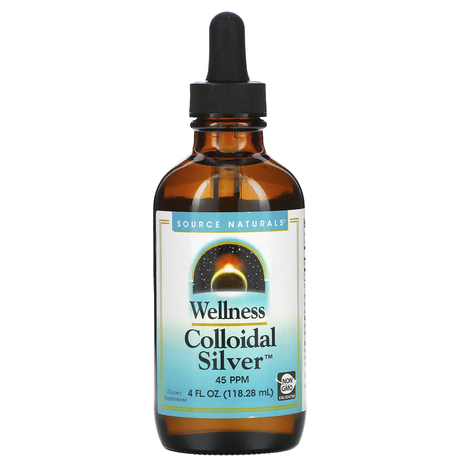 Source Naturals, Wellness Colloidal Silver™ 45 Ppm, 4 Oz Liquid UPC 021078027355 | Hilife Vitamins