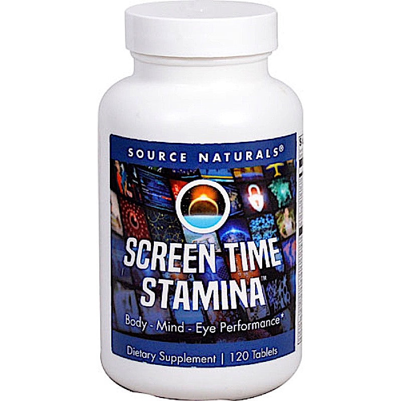 Source Naturals, Screen Time Stamina, 120 Tablets UPC 021078027706 | Hilife Vitamins