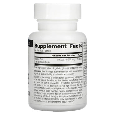 Source Naturals, Vitamin D-3 10000 IU, 120 Softgels UPC 021078027928 | HiLife Vitamins