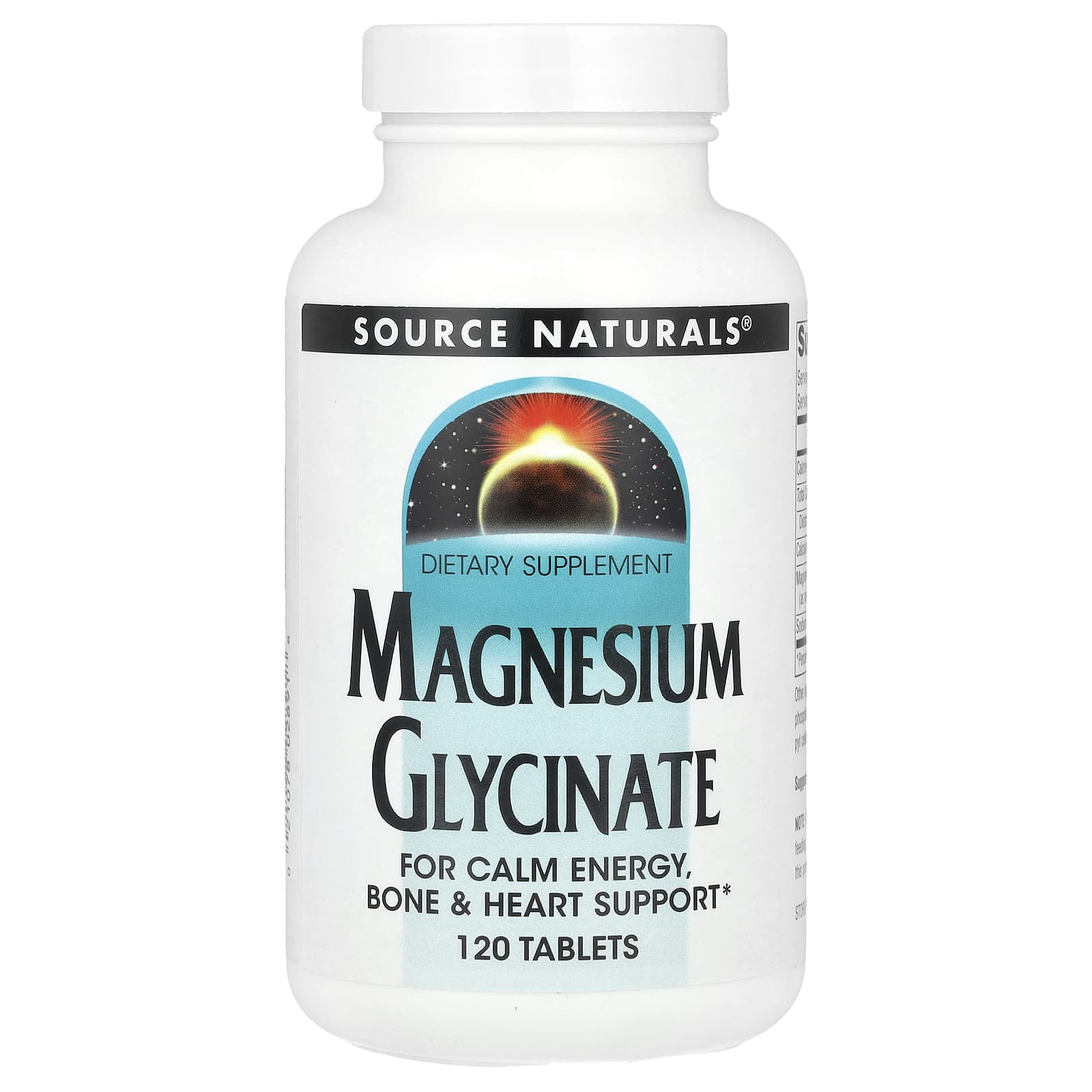 SOURCE NATURALS, Magnesium Glycinate, 120 TABLET UPC 021078028918 | Hilife Vitamins