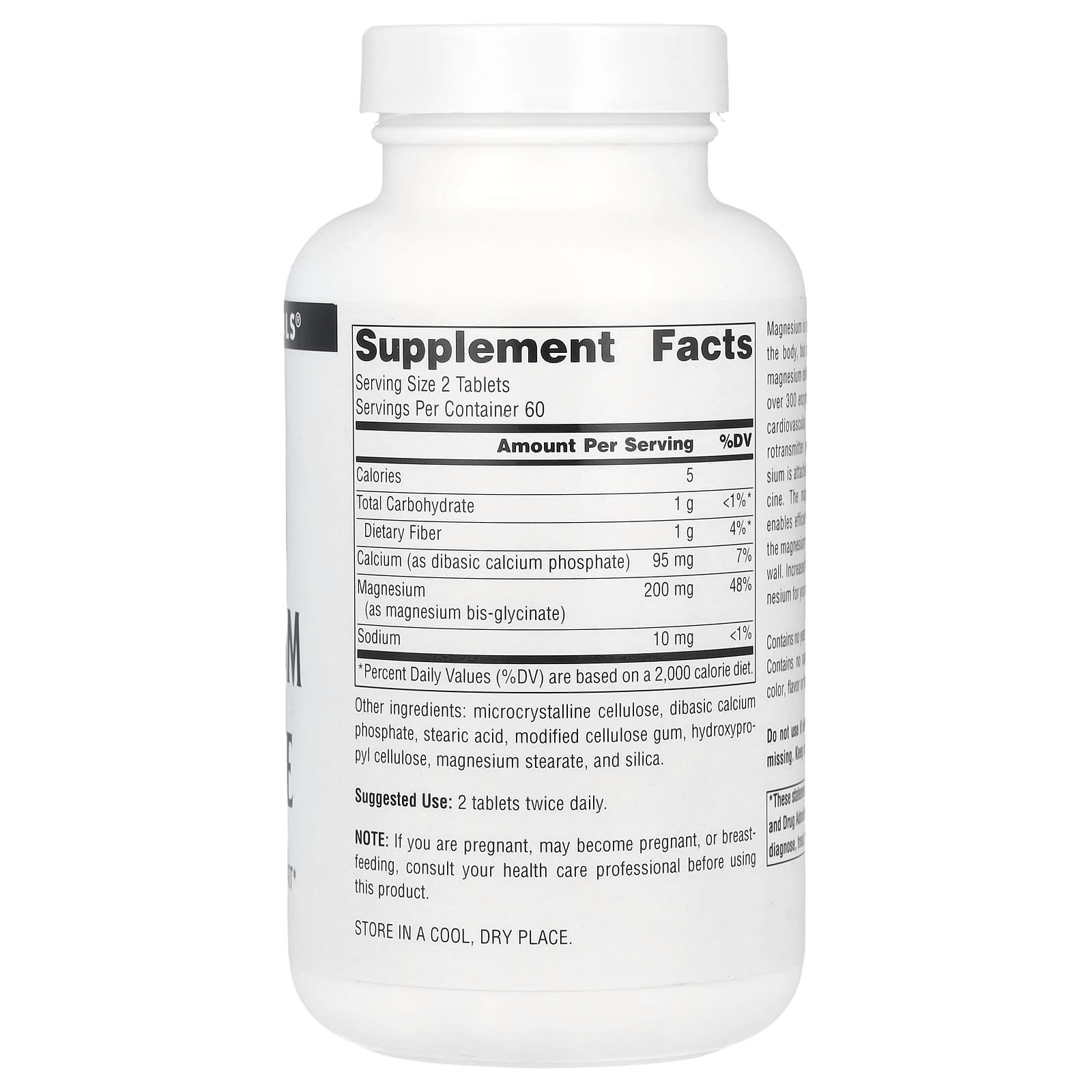 SOURCE NATURALS, Magnesium Glycinate, 120 TABLET UPC 021078028918 | Hilife Vitamins