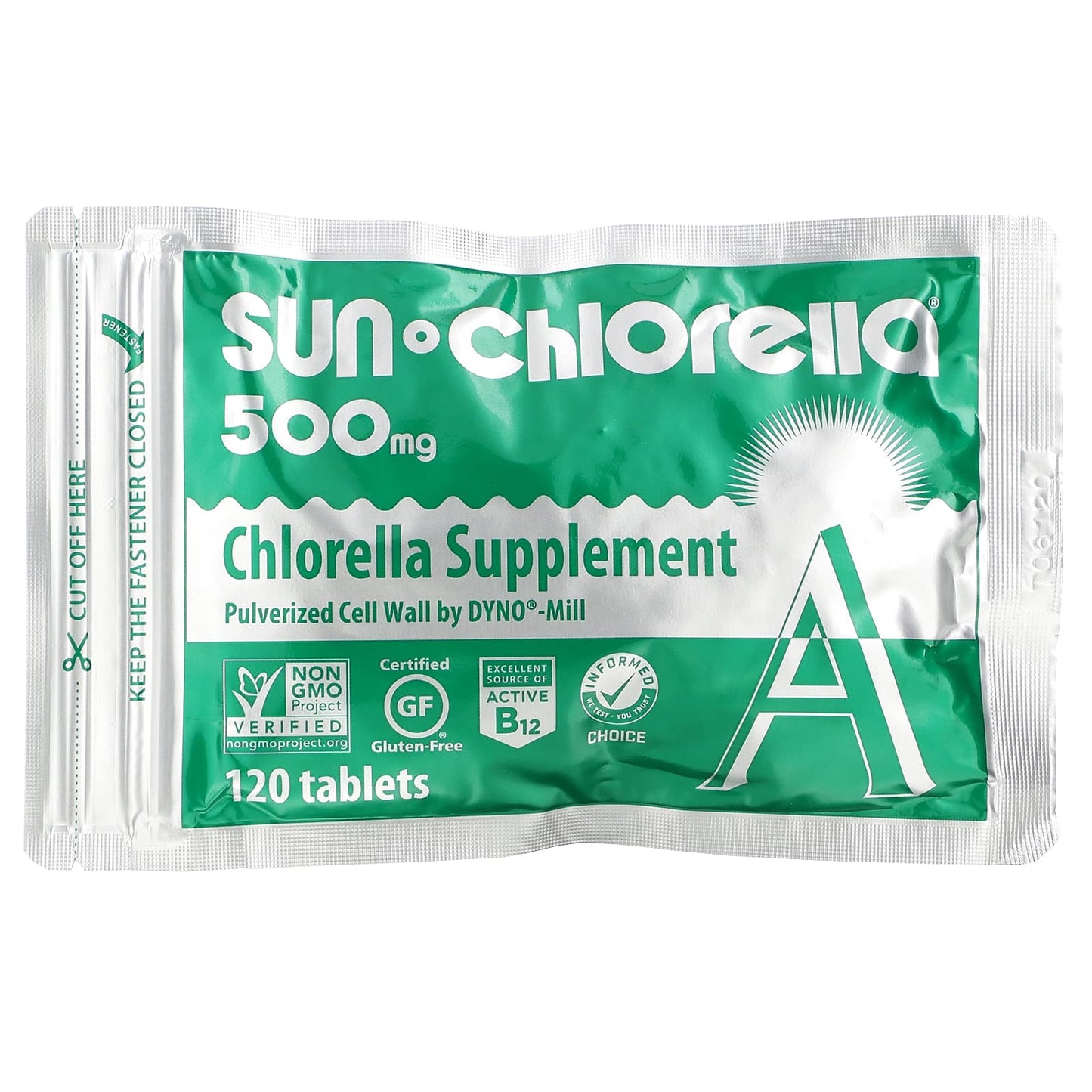 Sun Chlorella (Net Cost), Sun Chlorella 500mg, 120 Tablets UPC 029918015111 | Hilife Vitamins