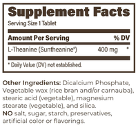 Suntheanine SR 400mg 30 Tablets Supplement Facts