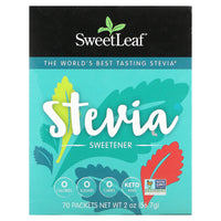 Sweet Leaf Stevia Products, Sweet Leaf Sweetener 1g packets, 70 UPC 716123124638 | Hilife Vitamins