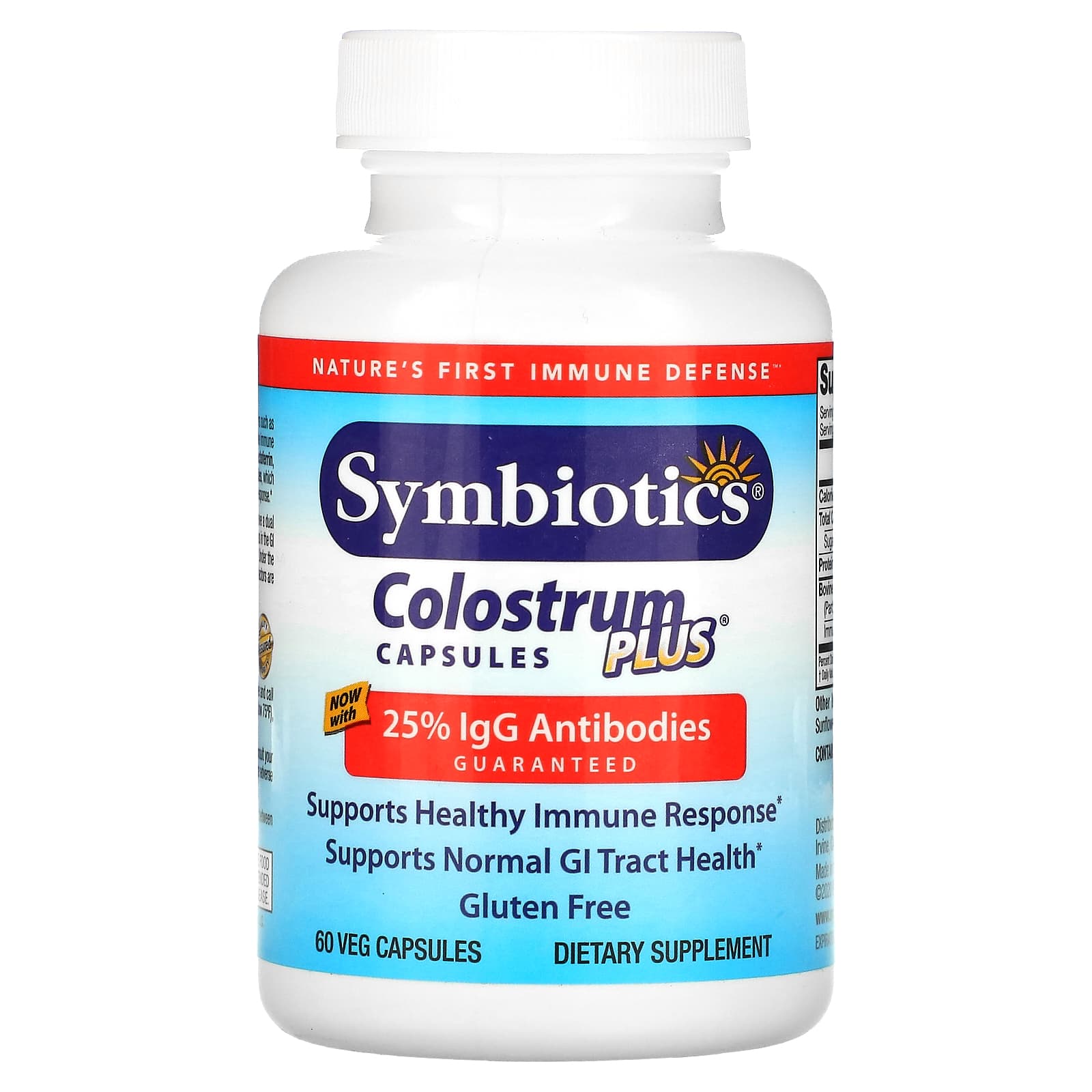 Symbiotics, Colostrum Plus w/BIO-Lipid, 60 Capsules UPC 647303040113 | Hilife Vitamins
