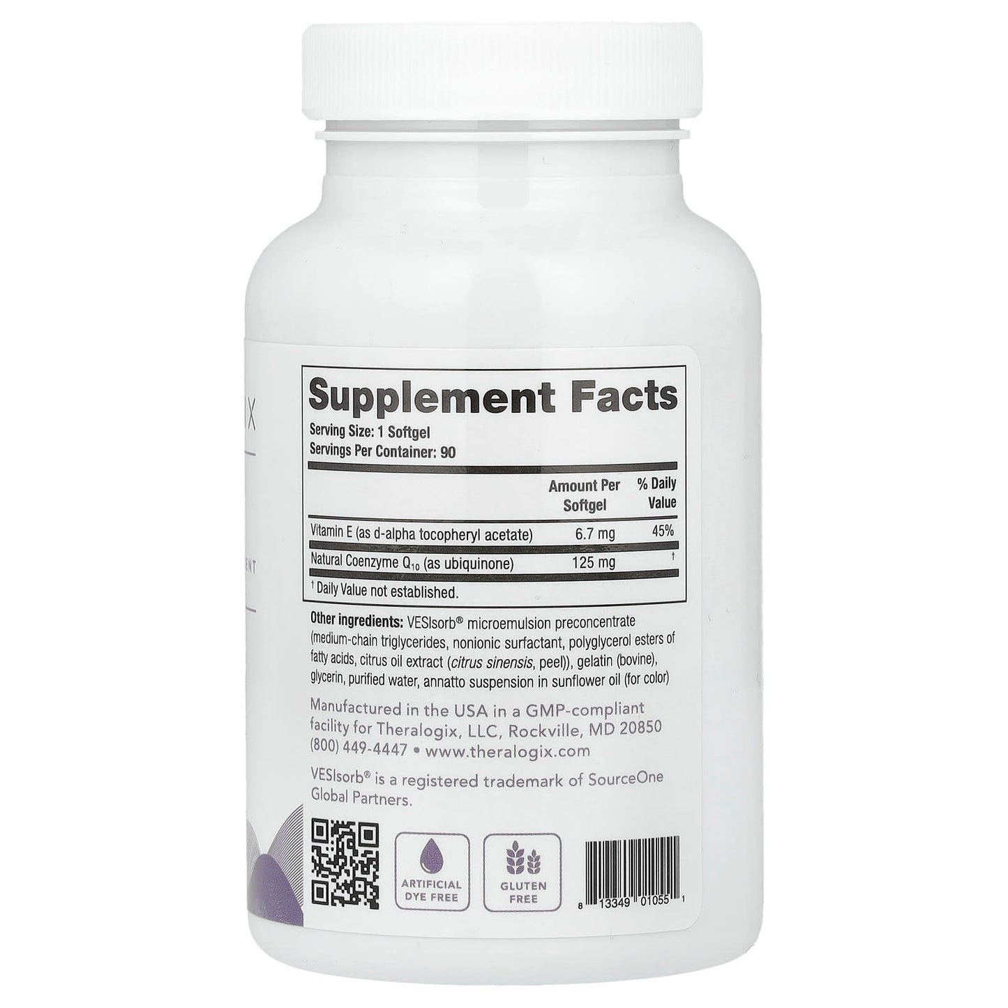 Theralogix, NeoQ10, 90 Softgels UPC 813349010551 | Hilife Vitamins