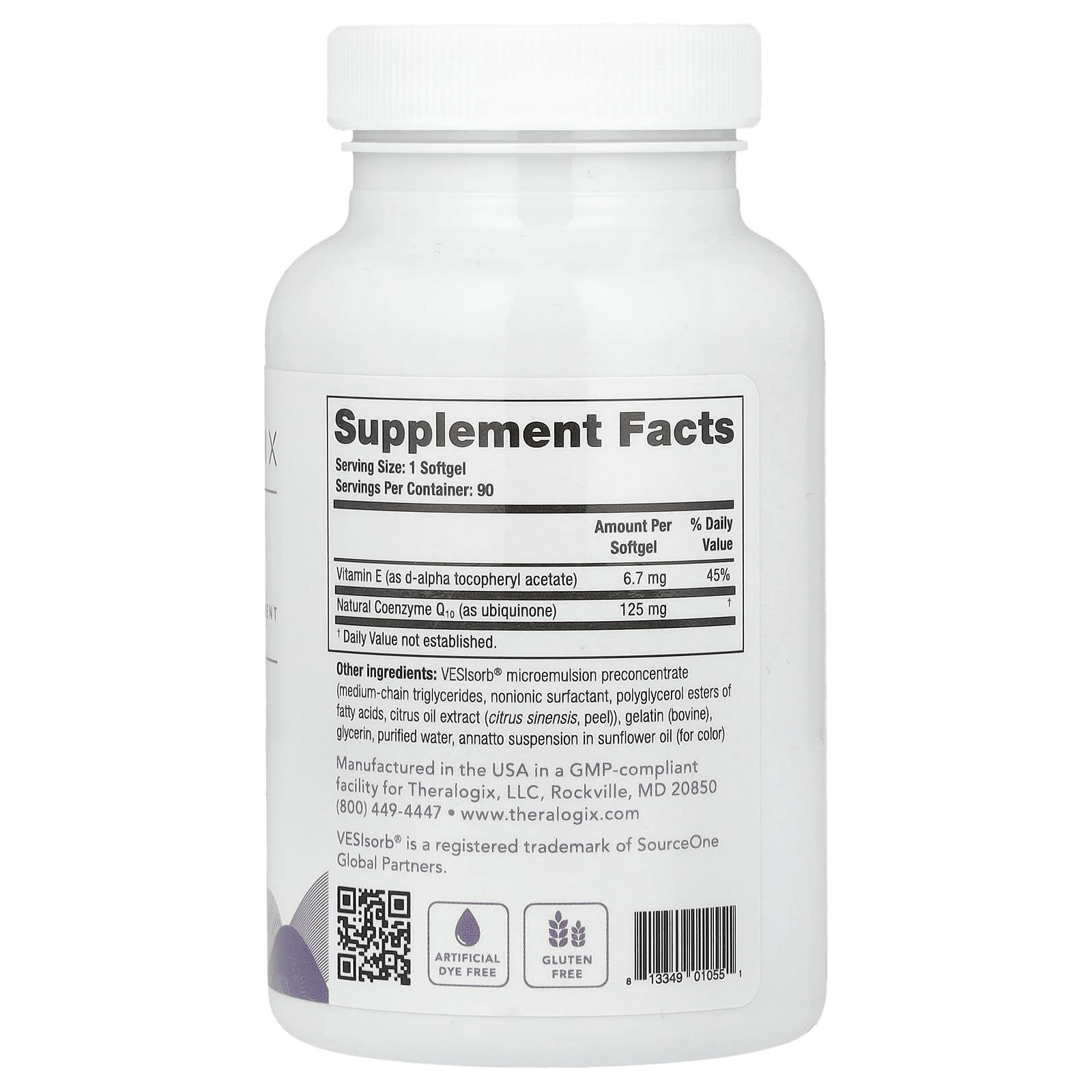 Theralogix, NeoQ10, 90 Softgels UPC 813349010551 | Hilife Vitamins