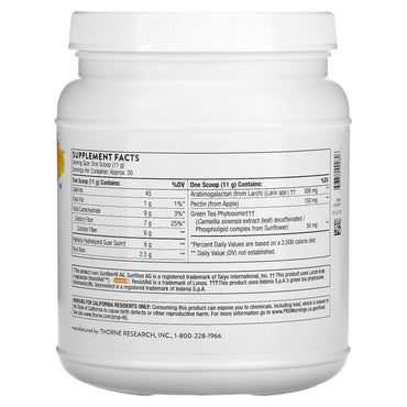 Thorne Research, Fibermend, 11.6 Oz UPC 693749002826 | HiLife Vitamins