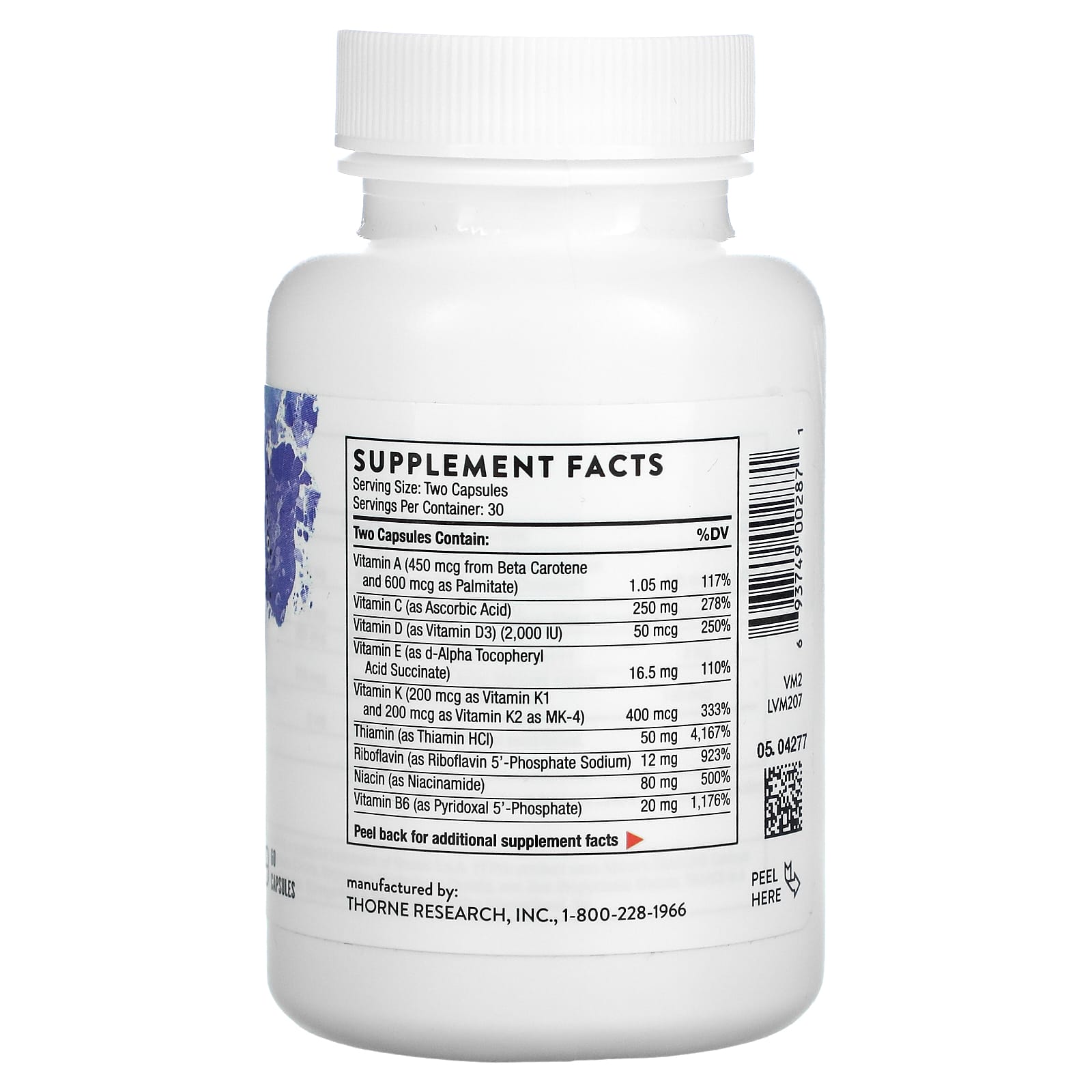 Thorne Research, Basic Nutrients 2/Day, 60 Capsules UPC 693749002871 | HiLife Vitamins