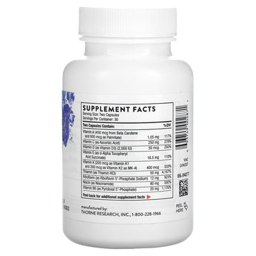 Thorne Research, Basic Nutrients 2/Day, 60 Capsules UPC 693749002871 | HiLife Vitamins