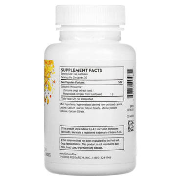 Thorne Research, Curcumin Phytosome (formerly Meriva), 60 Capsules UPC 693749004851 | HiLife Vitamins