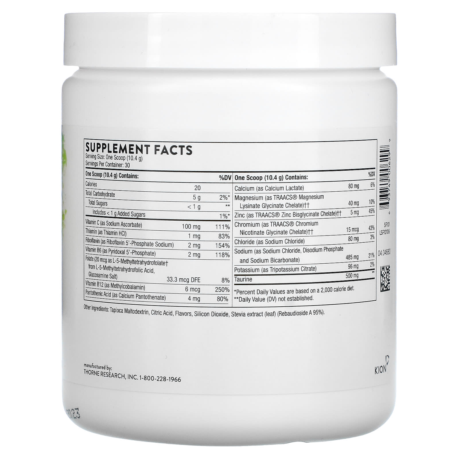 Thorne Research, Catalyte Lemon Lime, 11.01 Oz UPC 693749006299 | HiLife Vitamins
