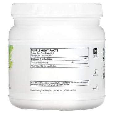 Thorne Research, Creatine, 16 Oz UPC 693749006350 | HiLife Vitamins