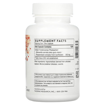 Thorne Research, Boswellia Phytosome, 60 Capsules UPC 693749006435 | HiLife Vitamins