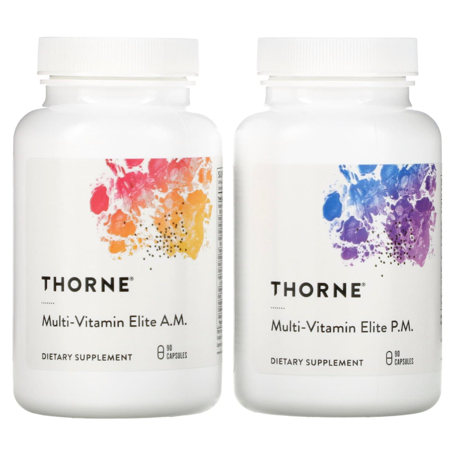 Thorne Research, Multi-Vitamin Elite, A.M. & P.M.(NSF), 90 Capsules Each UPC 693749006534 | HiLife Vitamins