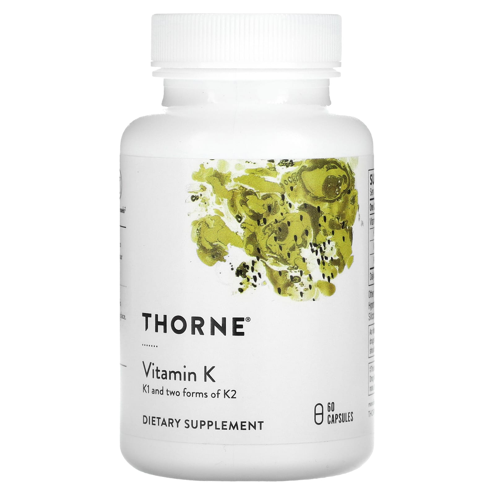 Thorne Research, Vitamin K, 60 Capsules UPC 693749006619 | HiLife Vitamins