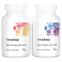 Thorne Research, Multi-Vitamin Elite, A.M. & P.M., 2 Bottles, 90 Capsules Each UPC 693749007081 | HiLife Vitamins