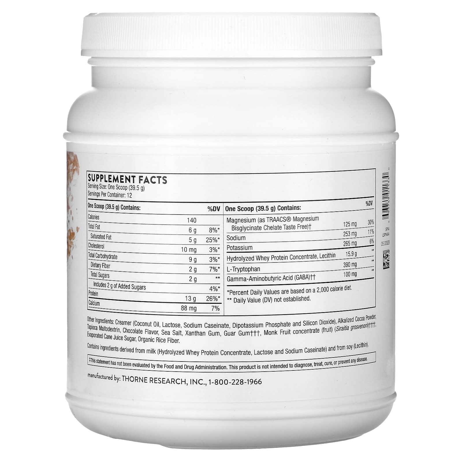 Thorne Research, RecoveryPro, Chocolate, 16.7 oz (476 g) UPC 693749011330 | HiLife Vitamins