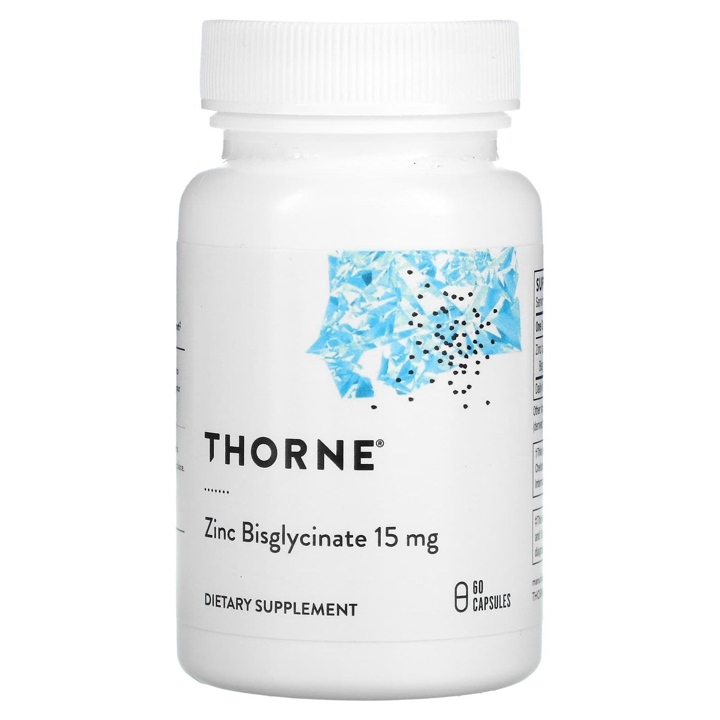 Thorne Research, Zinc Bisglycinate, 15 mg, 60 Capsules UPC 693749011750 | HiLife Vitamins