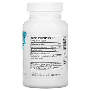 Thorne Research, Vitamin C With Flavonoids, 90 Capsules UPC 693749012481 | HiLife Vitamins