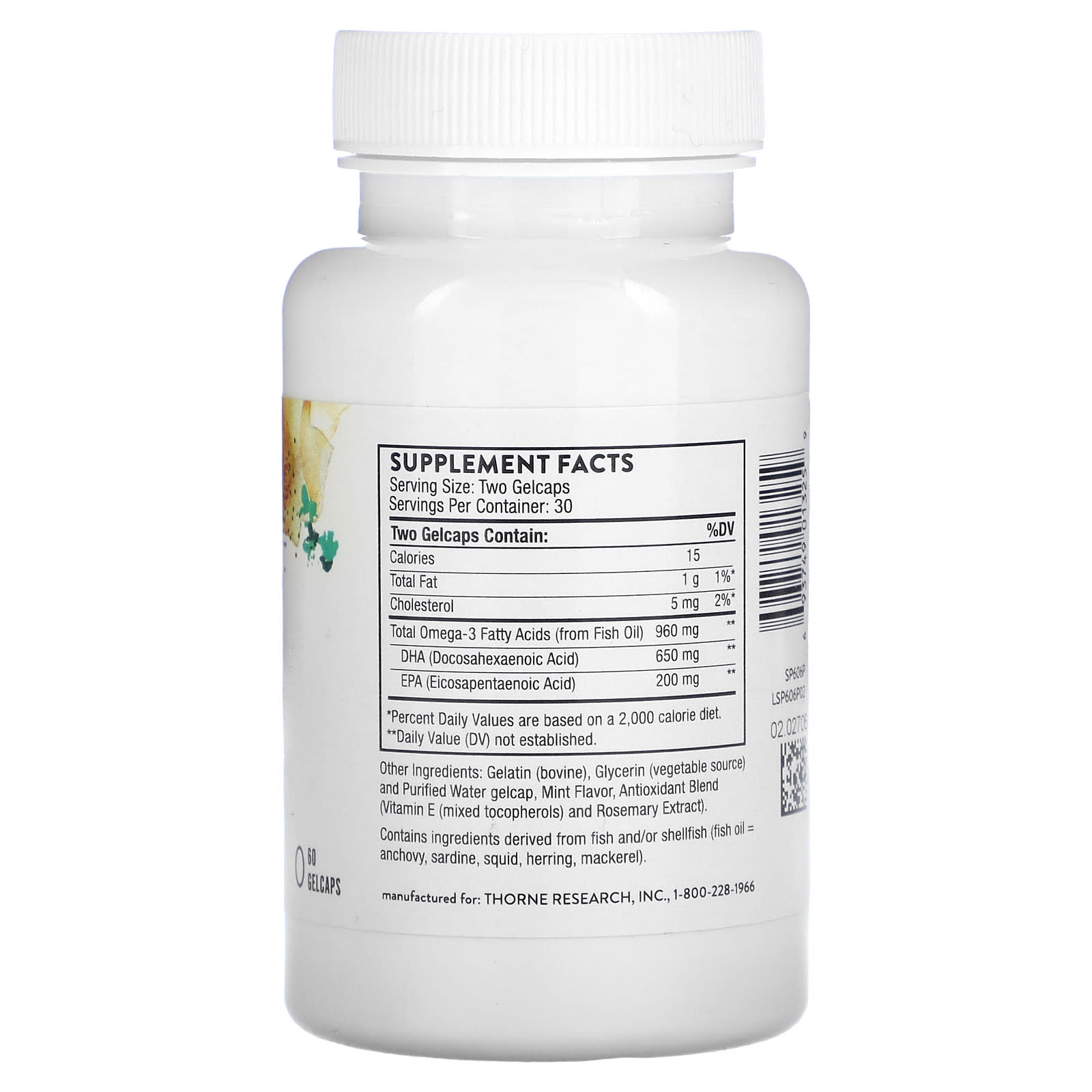 Thorne Research, Prenatal DHA, 60 GelCaps UPC 693749013259 | HiLife Vitamins