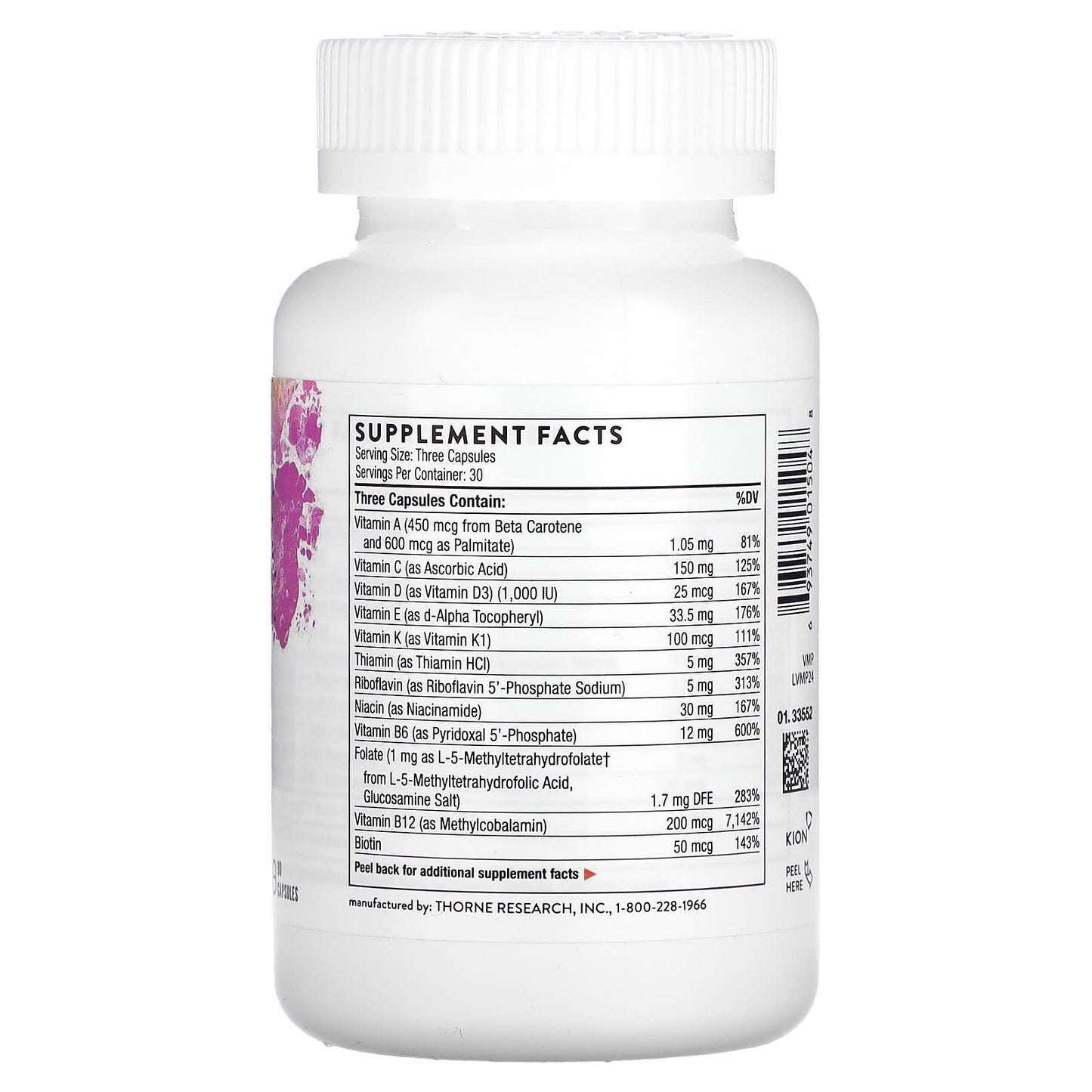 Thorne Research, Basic Prenatal, 90 Capsules UPC 693749015048 | HiLife Vitamins