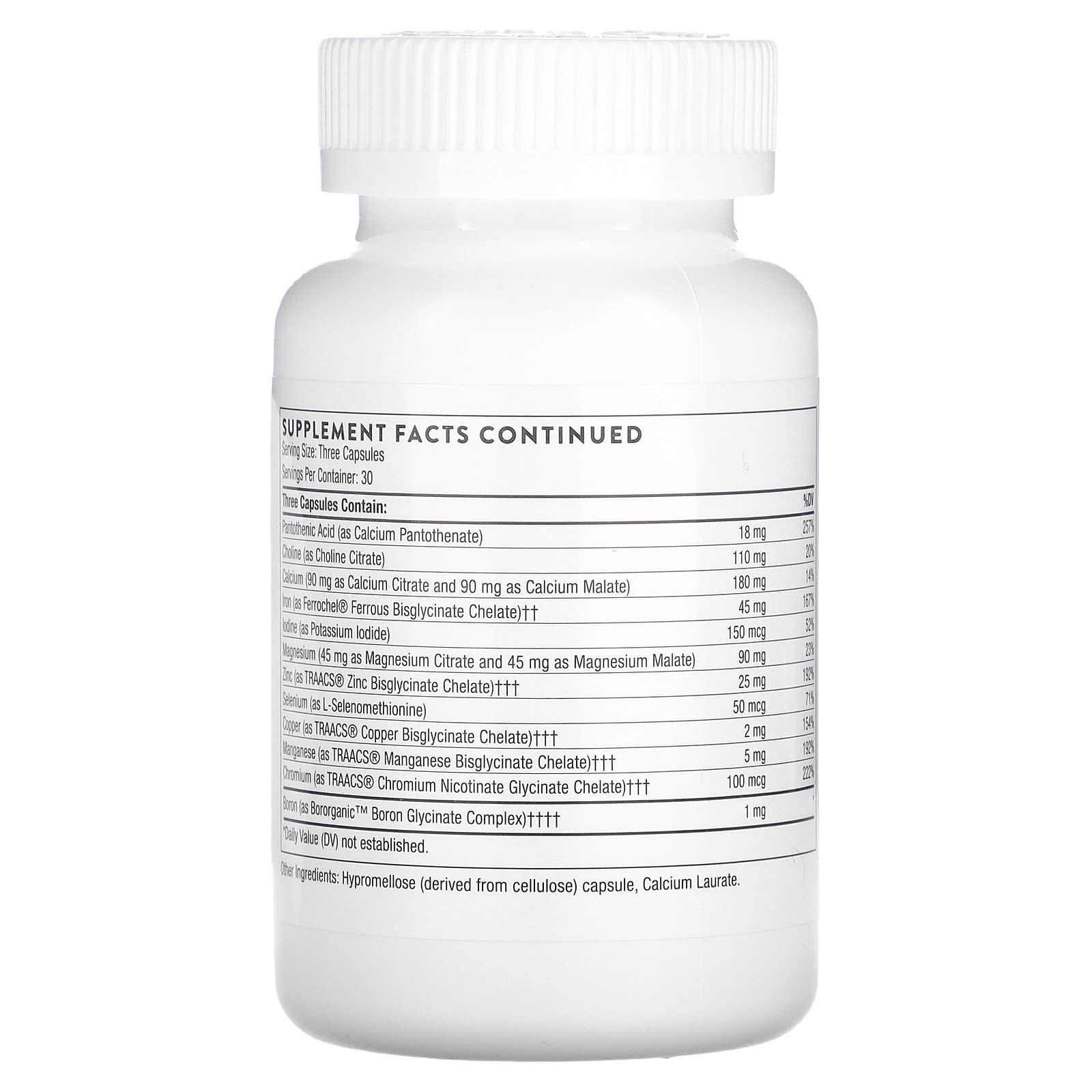 Thorne Research, Basic Prenatal, 90 Capsules UPC 693749015048 | HiLife Vitamins