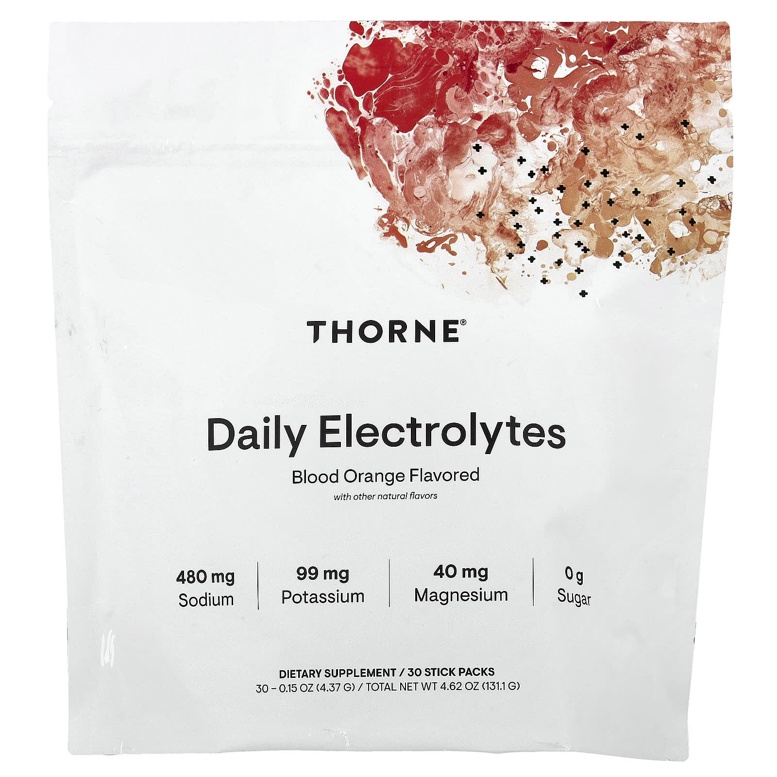 Thorne Research, Daily Electrolytes, Blood Orange, 30 Stick Packs,  0.15 oz (4.37 g) Each - 693749015277 | Hilife Vitamins
