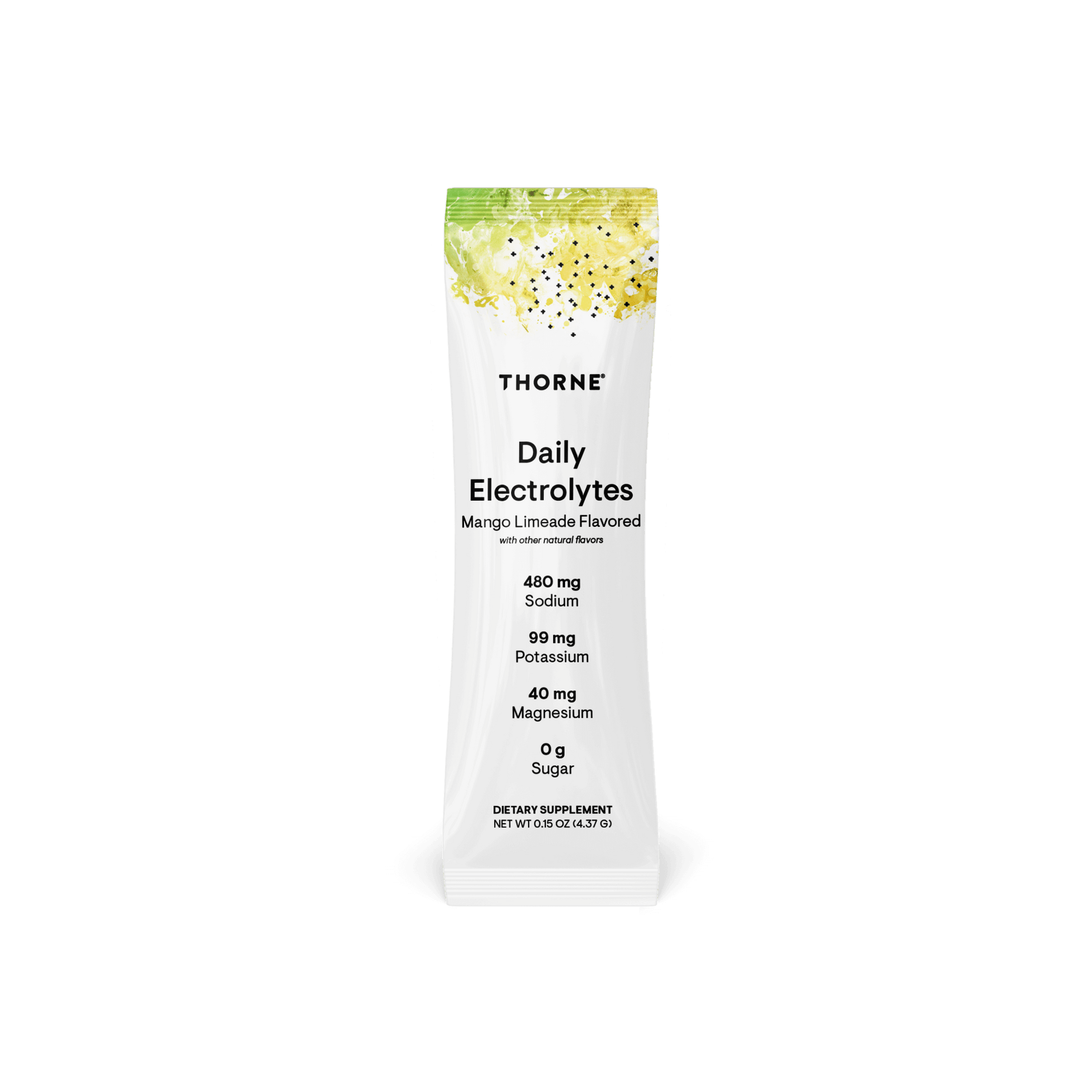 Thorne Research, Daily Electrolytes, Mango Limeade Flavored, 30 Stick Packs, 0.15 oz (4.37 G) UPC 693749015291 | HiLife Vitamins