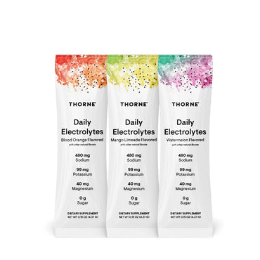 Thorne Research, Daily Electrolytes, Variety Pack, 30 Stick Packs UPC 693749015314 | HiLife Vitamins