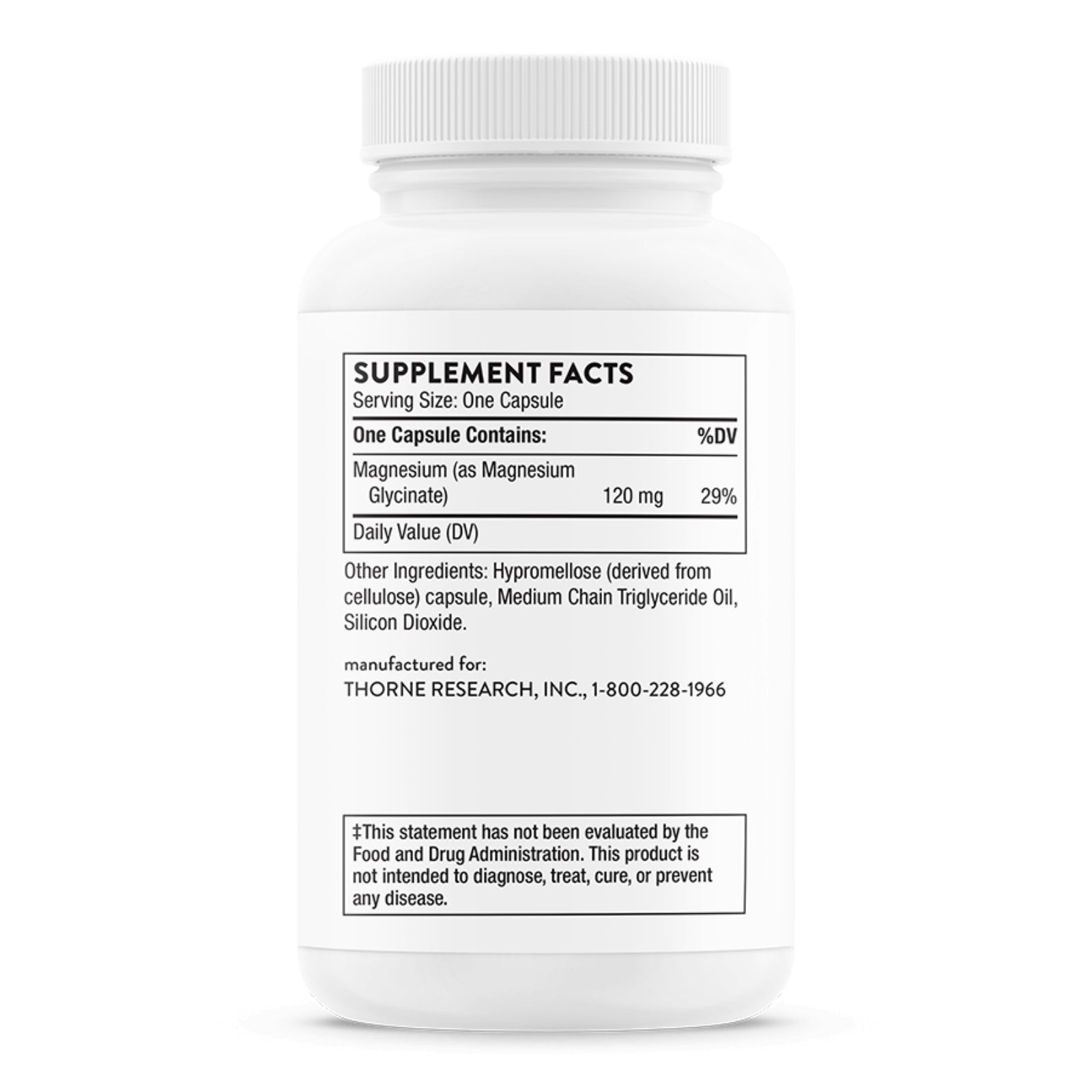 Thorne Research, Magnesium Glycinate, 90 Capsules UPC 693749015338 | HiLife Vitamins