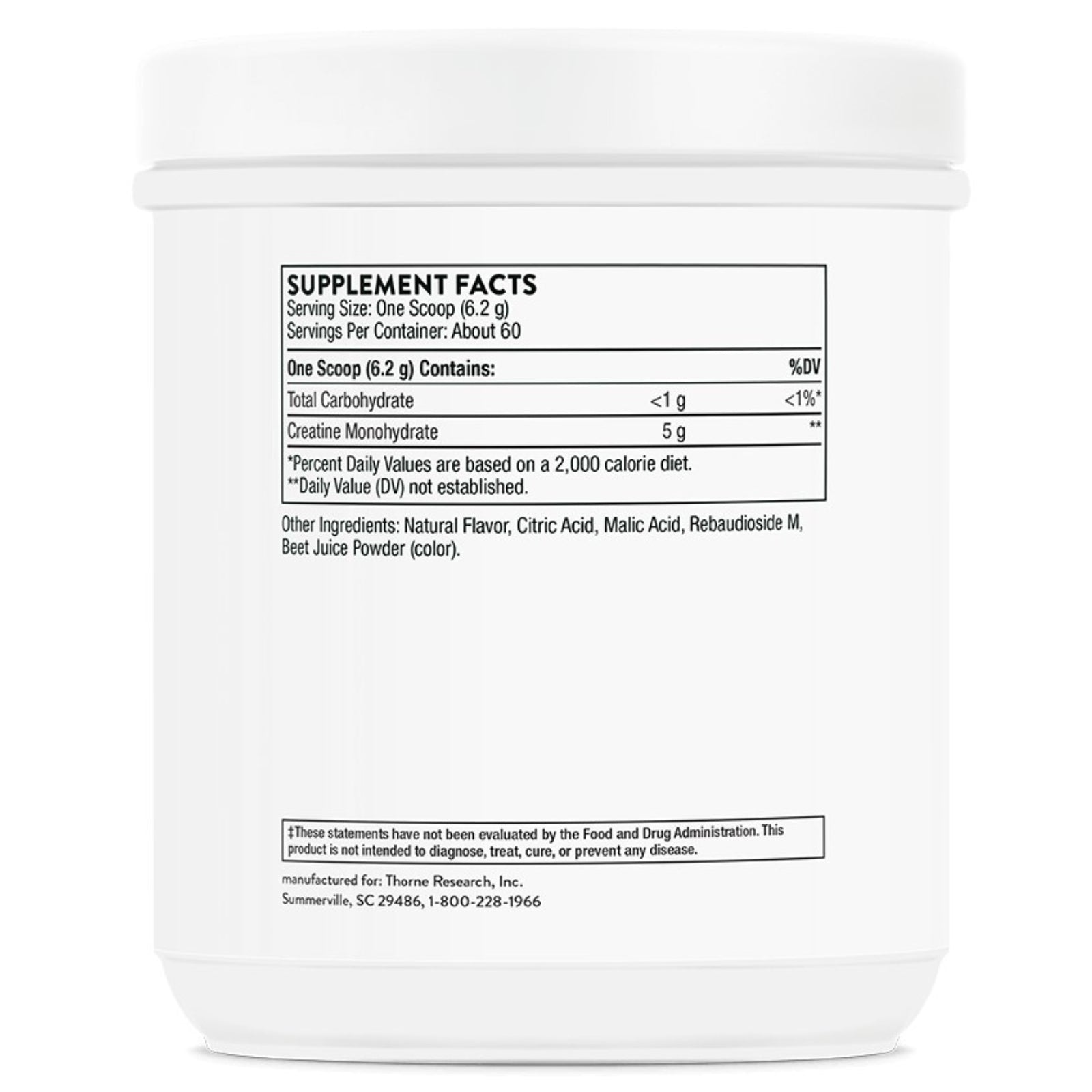 Thorne Research, Creatine, Strawberry Flavored, 13.1 oz (372 G) UPC 693749015567 | HiLife Vitamins
