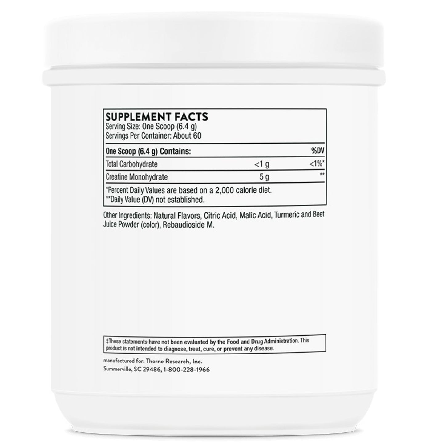 Thorne Research, Creatine, Pineapple Orange Flavored, 13.5 oz (384 G) UPC 693749015581 | HiLife Vitamins
